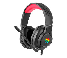 Marvo HG8958 czarny / gamingowy zestaw słuchawkowy z mikrofonem / podświetlenie RGB / 3,5mm+zasilacz USB / 2,1m