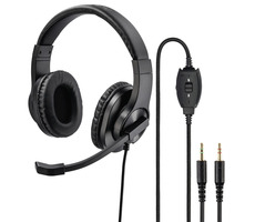 Zestaw słuchawkowy HAMA PC HS-P300 stereo czarny / przycisk MUTE / regulacja głośności