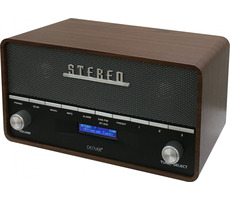 Radio Denver DAB-36 drewniane / stołowe / DAB+ / Bluetooth / zegar i budzik