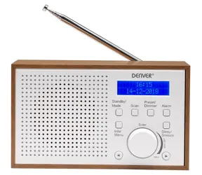 Radio Denver DAB-46 białe / biurkowe / DAB+ / FM / zasilacz sieciowy lub 4X baterie AA