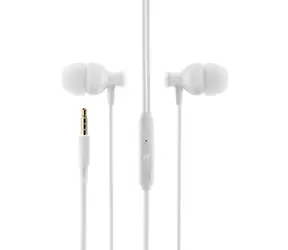 Słuchawki BonBon z mikrofonem w kolorze białym / gniazdo 3,5 mm