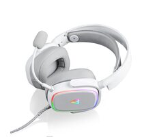 Modecom MC-899 PROMETHEUS biały / słuchawki z mikrofonem / USB / LED / 2,2m