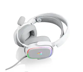Modecom MC-899 PROMETHEUS biały / słuchawki z mikrofonem / USB / LED / 2,2m