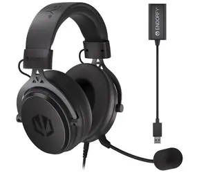 Endorfy VIRO PLUS USB czarne / słuchawki do gier z mikrofonem / karta dźwiękowa 7.1 / gniazdo 3,5 mm / przetworniki 53 mm / 1,2 m