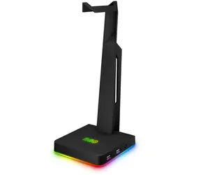 Connect IT NEO Stand-It RGB Stojak na słuchawki czarny / 2x USB-A / Podświetlenie LED RGB 