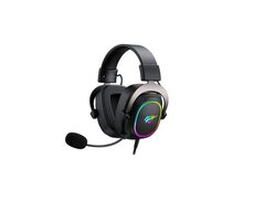 Havit H2002P RGB czarny / słuchawki gamingowe z mikrofonem / 2,1 m / 3,5 mm Jack + USB