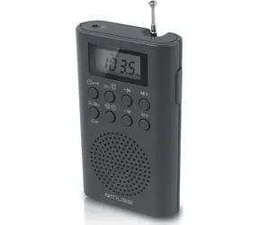 Muse M-03 R czarny / Radio kieszonkowe / FM / budzik / LCD / 3,5mm