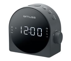 Muse M-185 CR czarny / Budzik z radiem / FM / MW / PLL / 3,5mm