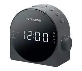 Muse M-185 CR czarny / Budzik z radiem / FM / MW / PLL / 3,5mm