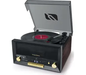 Muse MT-112 W brązowy / Gramofon / 33 i 45 i 78 RPM / 20W / Bluetooth / 3,5mm / USB / RCA 