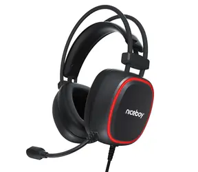 Niceboy Cubix X330 czarny / Gamingowy zestaw słuchawkowy z mikrofonem / USB / 2,2m
