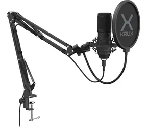 Mikrofon KRUX Edis 100 czarny / mikrofon na wysięgniku do transmisji strumieniowej / USB / 192 kHz 
