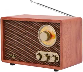 Adler AD 1171 brązowy / Radio retro / FM / AM / Bluetooth / 10W