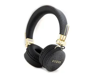 Guess PU 4G Metalowe Logo Słuchawki stereo Bluetooth czarne / Bluetooth 5.3 / 300mAh