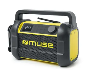 Muse M-928 BTY czarno-żółty / Radio budowlane na akumulator / 20W / BT / FM / IP64