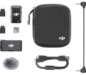 DJI Mic 2 (1 TX + 1 RX) czarny / Mikrofon bezprzewodowy / 1 nadajnik i 1 odbiornik