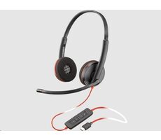 Poly Blackwire 3220 (luzem) czarny / Zestaw słuchawkowy / mikrofon / dwie słuchawki / USB-C/A