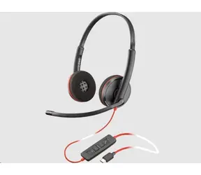 Poly Blackwire 3220 (luzem) czarny / Zestaw słuchawkowy / mikrofon / dwie słuchawki / USB-C/A