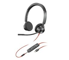 Poly Blackwire 3325 czarny / Zestaw słuchawkowy / mikrofon / dwie słuchawki / gniazdo 3,5 mm / USB-C