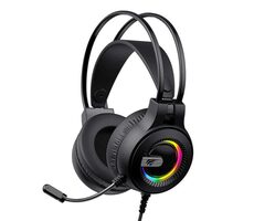 Havit H2040d czarny / Gamingowy zestaw słuchawkowy z mikrofonem / Podświetlenie RGB / 2,1 m / 3,5mm Jack+USB