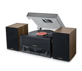 Muse MT-120 MB brązowy / Gramofon / 33 i 45 i 78 RPM / 40W / FM / PLL / Bluetooth / USB / RCA / AUX 