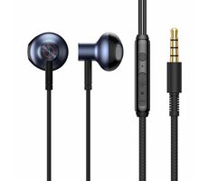 Baseus Encok H19 czarny / słuchawki z mikrofonem / przycisk sterujący / jack 3,5mm / 1,2 m