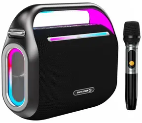 Swissten HARMONY czarny / głośnik Bluetooth / IP54 / 120W / 12000mAh / AUX / mikrofon do karaoke / BT 5.0