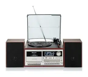 ROADSTAR HIF-8892D+BT brązowy / Gramofon / 64 W / CD / DAB+ i FM / BT / AUX RCA / USB / karta SD