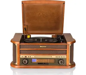 ROADSTAR HIF-1993BT brązowy / Gramofon / 33 i 45 i 78 RPM / 40 W / AM i FM / CD / USB / pilot 