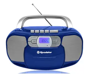 ROADSTAR RCR-4635UMPBL niebieski / Radio z odtwarzaczem CD / FM / PLL / CD / MP3 / 3,5mm / Kaseta 