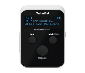 Radiotelefon komórkowy TechniSat DIGITRADIO z 2 kieszonkami, czarno-biały