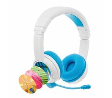 Bez opakowania - Buddyphones School+ Blue / Bezprzewodowe słuchawki dla dzieci z mikrofonem / Bluetooth / BuddyCable / USB-C / Bez opakowania