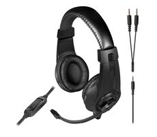 Zestaw słuchawkowy stereo do gier LEGATOS czarny / słuchawki do gier / mikrofon / gniazdo 3,5 mm / regulacja głośności