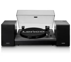 Bazar - LENCO LS-300 czarny / Gramofon / 33 i 45 RPM / BT / RCA / głośniki / bazar