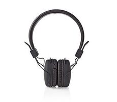 Słuchawki nauszne bezprzewodowe Nedis czarne / mikrofon / Bluetooth 5.0 / micro-USB / sterowanie przyciskami 