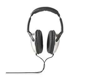Słuchawki nauszne Nedis Wired Over-Ear Czarno-srebrne / Długość kabla: 6,00 m / Regulacja głośności 