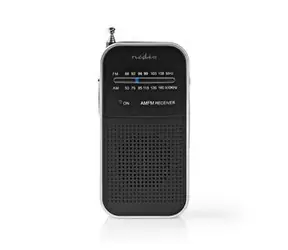 Radio FM Nedis / Przenośne / AM / FM / Zasilane bateryjnie / Analogowe / 1,5 W / Wyświetlacz czarno-biały 