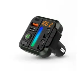 Nadajnik Nedis FM do samochodu / Stały / Dzwonienie bez użycia rąk / 1 " / Ekran bursztynowy / Bluetooth® / PD 18 W 