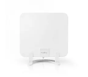 Antena wewnętrzna Nedis biała / Aktywna / FM / UHF / VHF / Zasięg odbioru: 0-25 km / LTE700 / Zysk: 30 dB / ABS