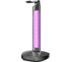 PREYON Heron Beak RGB Stojak na słuchawki / 2xUSB / 3.mm jack / RGB LED