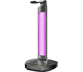 PREYON Heron Beak RGB Stojak na słuchawki / 2xUSB / 3.mm jack / RGB LED