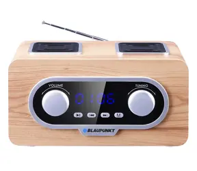 Blaupunkt PP 5.2CR drewno / Radio przenośne / FM / AUX / zegar / pilot / 3-4 godziny pracy