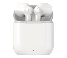 Denver TWE-39W białe / słuchawki bezprzewodowe z mikrofonem / Bluetooth 5.0 / do 4,5 godzin / etui ładujące
