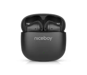 Niceboy Beans 4 POP czarne / Słuchawki bezprzewodowe z mikrofonem / Bluetooth 5.4 / IPX4 / etui ładujące 