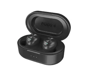 Niceboy Pods 4 czarne / Słuchawki bezprzewodowe z mikrofonem / Bluetooth 5.0 / IPX5 / etui ładujące 