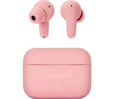 Sencor SEP GRIM różowe / Słuchawki bezprzewodowe / mikrofon / Bluetooth 5.3 / ANC / etui ładujące
