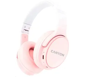 Canyon CNS-CBTHS4P różowe / słuchawki bezprzewodowe / mikrofon / BT 5.3 / USB-C / 500 mAh 