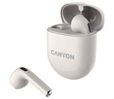 Canyon TWS-6 beżowe / słuchawki z mikrofonem / BT 5.3 / etui 400mAh