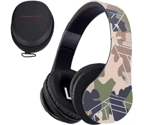 PowerLocus P2 Kids Camouflage / Bezprzewodowe słuchawki dla dzieci z mikrofonem / Bluetooth 5.3