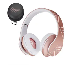 PowerLocus P2 Kids Różowe złoto / Bezprzewodowe słuchawki dla dzieci z mikrofonem / Bluetooth 5.3